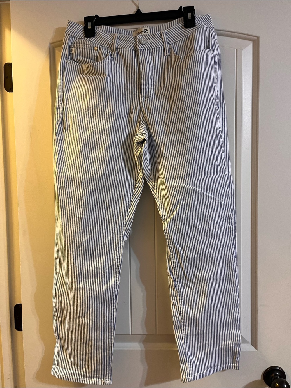 Women’s Seven7 Blue and White Striped Chinos
